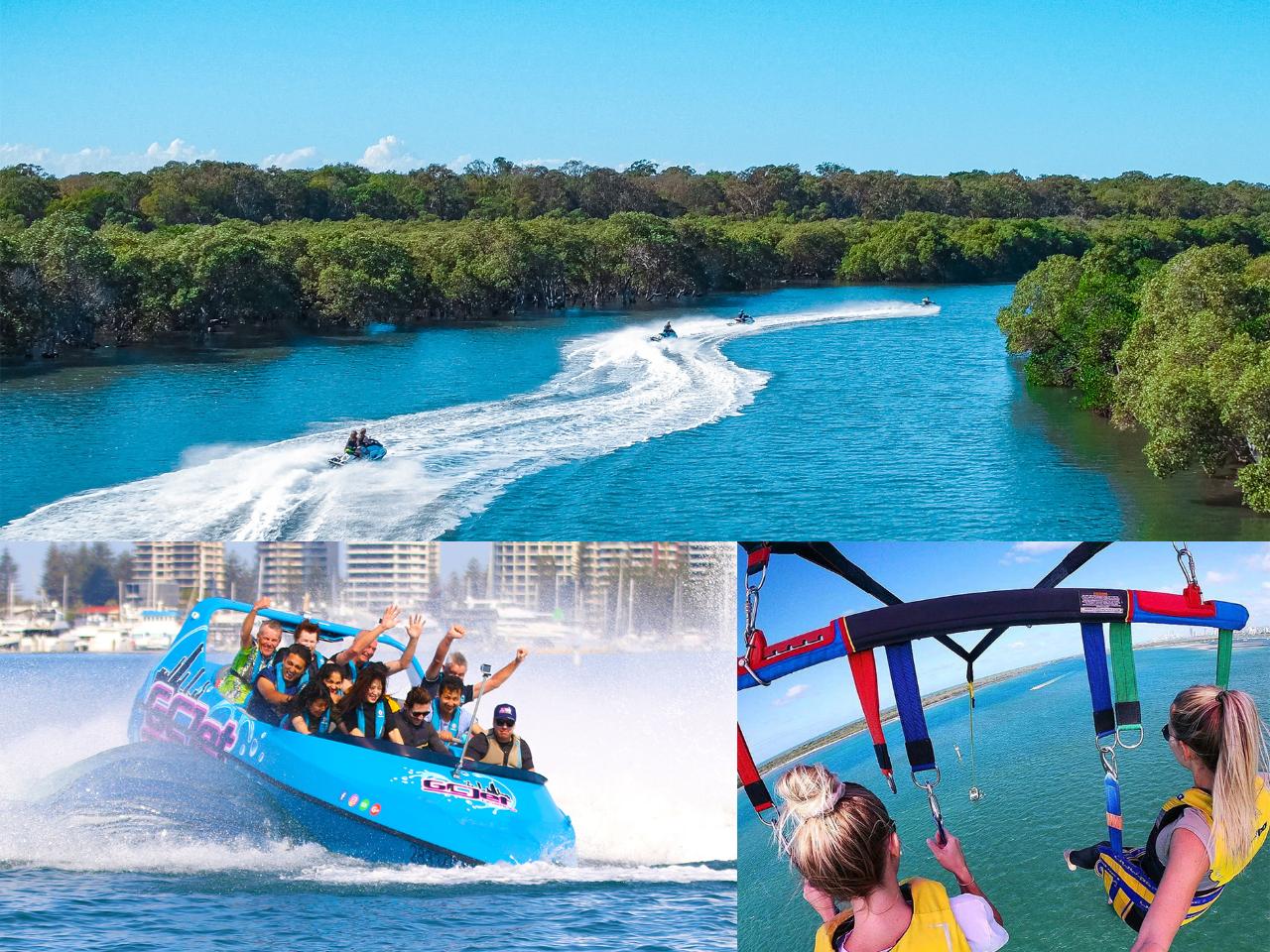 Jet Boat, Parasailing + 1Hr Jet Ski Safari