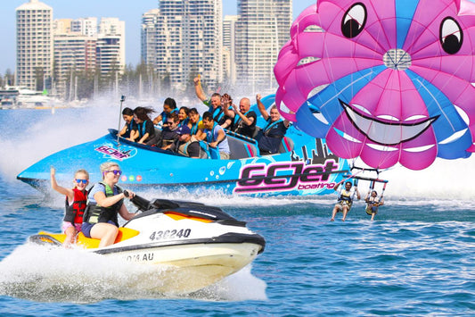 Tandem Parasail + Jet Boat + 30 Minute Jetski Safari - For 2