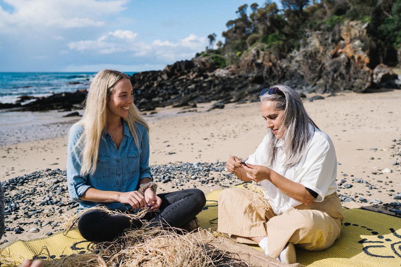 Basket Weaving Workshop At Mystery Bay With Deidre Martin From Bugiya Naway Buridja