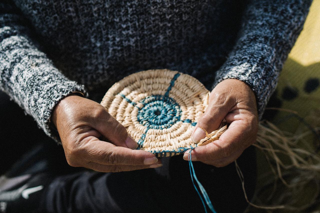 Basket Weaving Workshop At Mystery Bay With Deidre Martin From Bugiya Naway Buridja