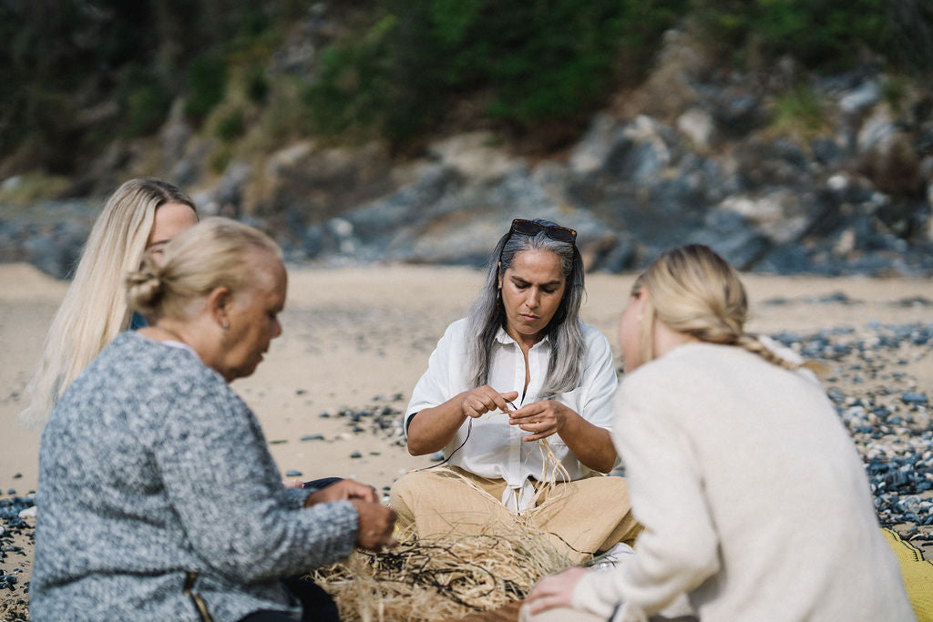 Basket Weaving Workshop At Mystery Bay With Deidre Martin From Bugiya Naway Buridja